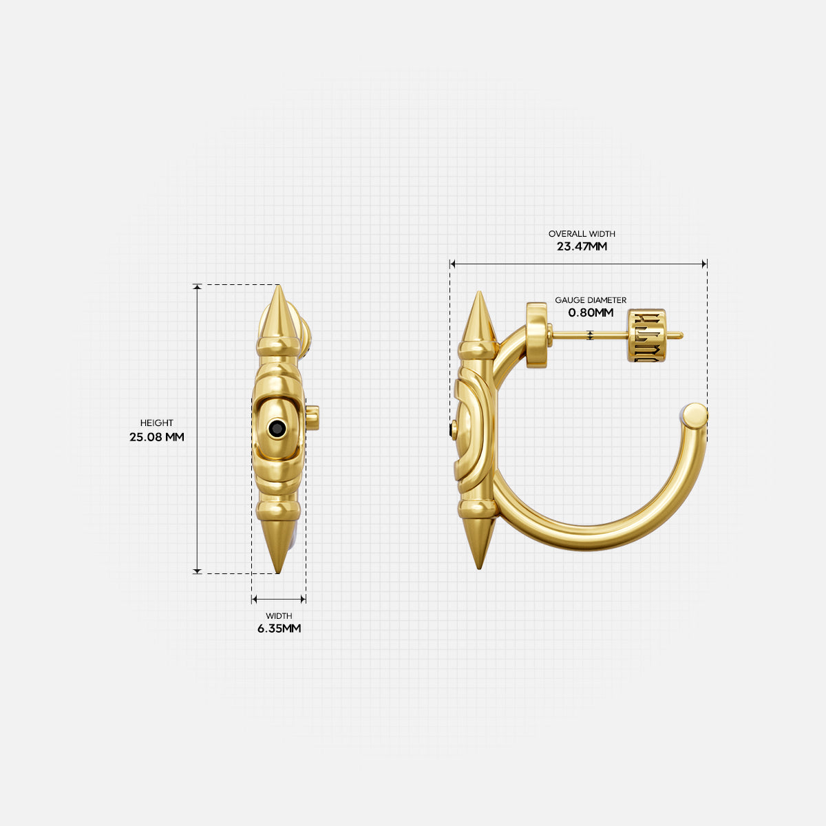 LAMINAR AXIS SPIKE EARRINGS