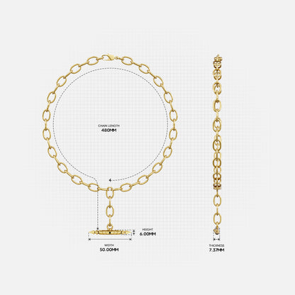 LAMINAR AXIS SPIKE CHAIN NECKLACE