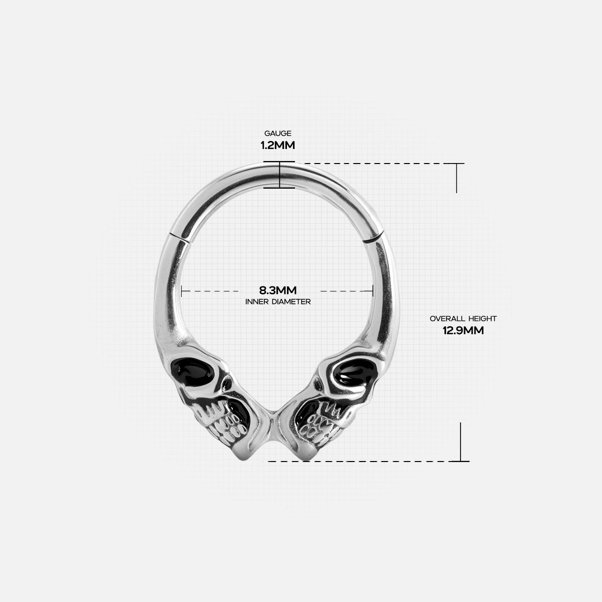 TWIN SKULL SEPTUM CLICKER