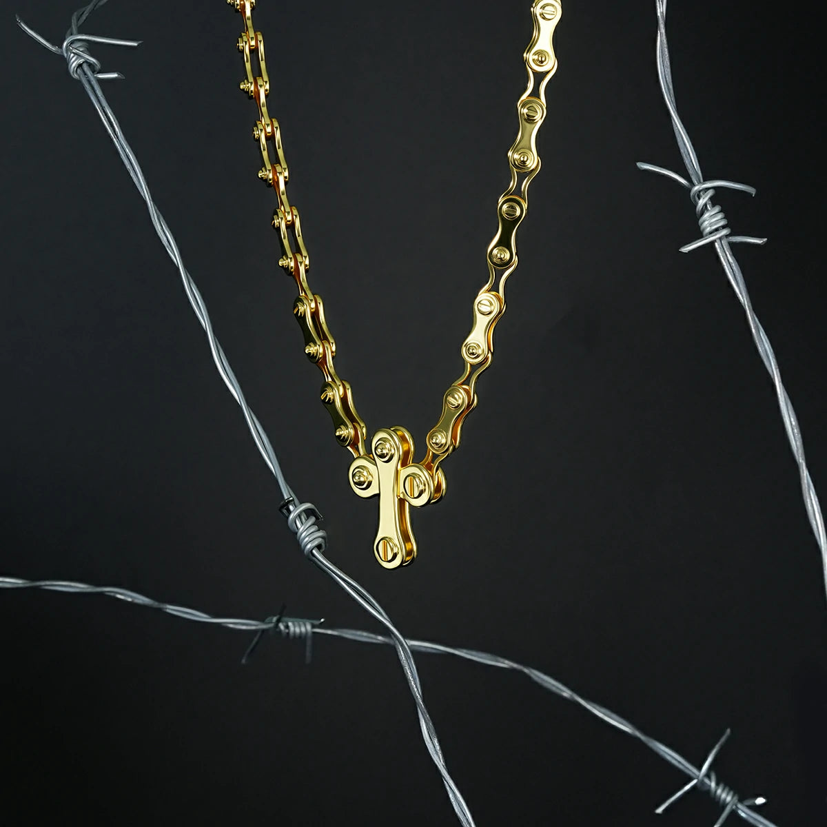 INDUSTRIAL CROSS NECKLACE
