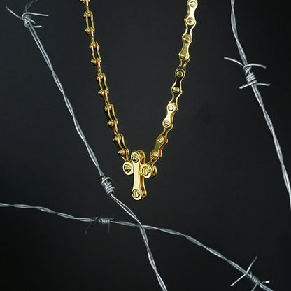 INDUSTRIAL CROSS NECKLACE