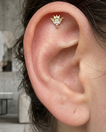 CRYSTAL OWL FLATBACK STUD