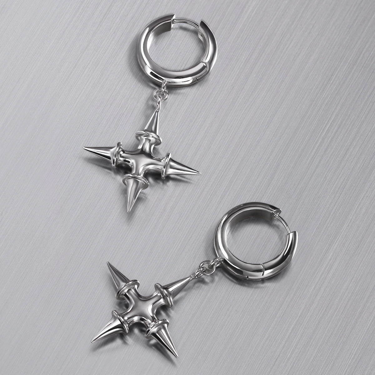 SPIKE CROSS EARRINGS