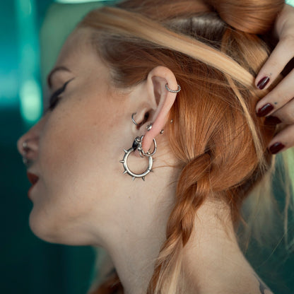 REBEL SPIKE HOOP EARRINGS