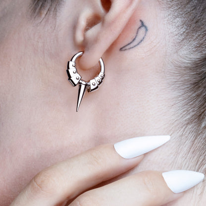 INTERLOCK SPIKE HOOP EARRINGS