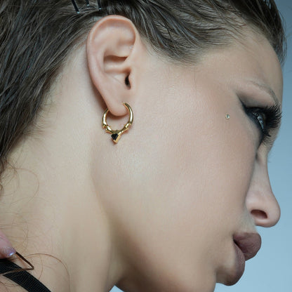 CREST STONE HOOP EARRINGS