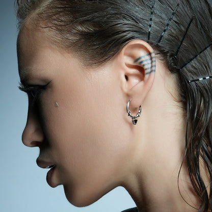 CREST STONE HOOP EARRINGS