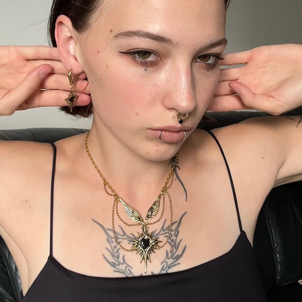 CELESTIAL STARBURST WINGS NECKLACE
