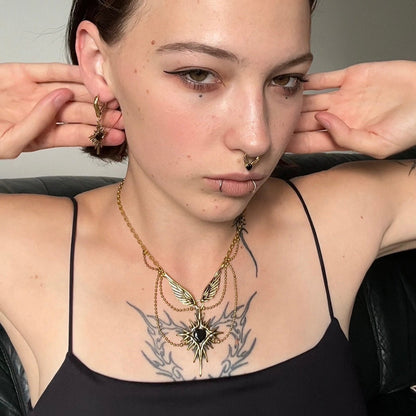 CELESTIAL STARBURST WINGS NECKLACE