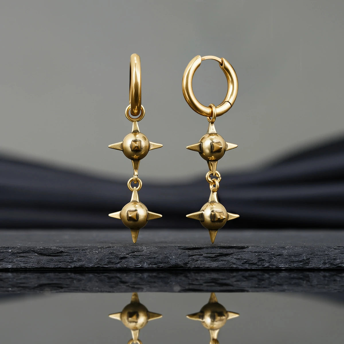 TWIN MACE EARRINGS