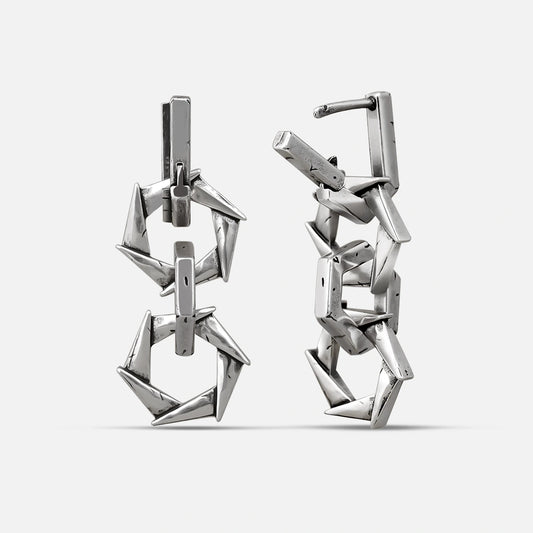 BOUCLES D'OREILLES À BORD HEXAGONAL