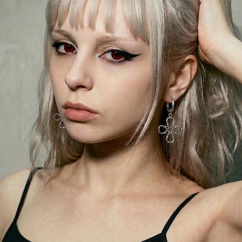 QUATREFOIL CROSS EARRINGS