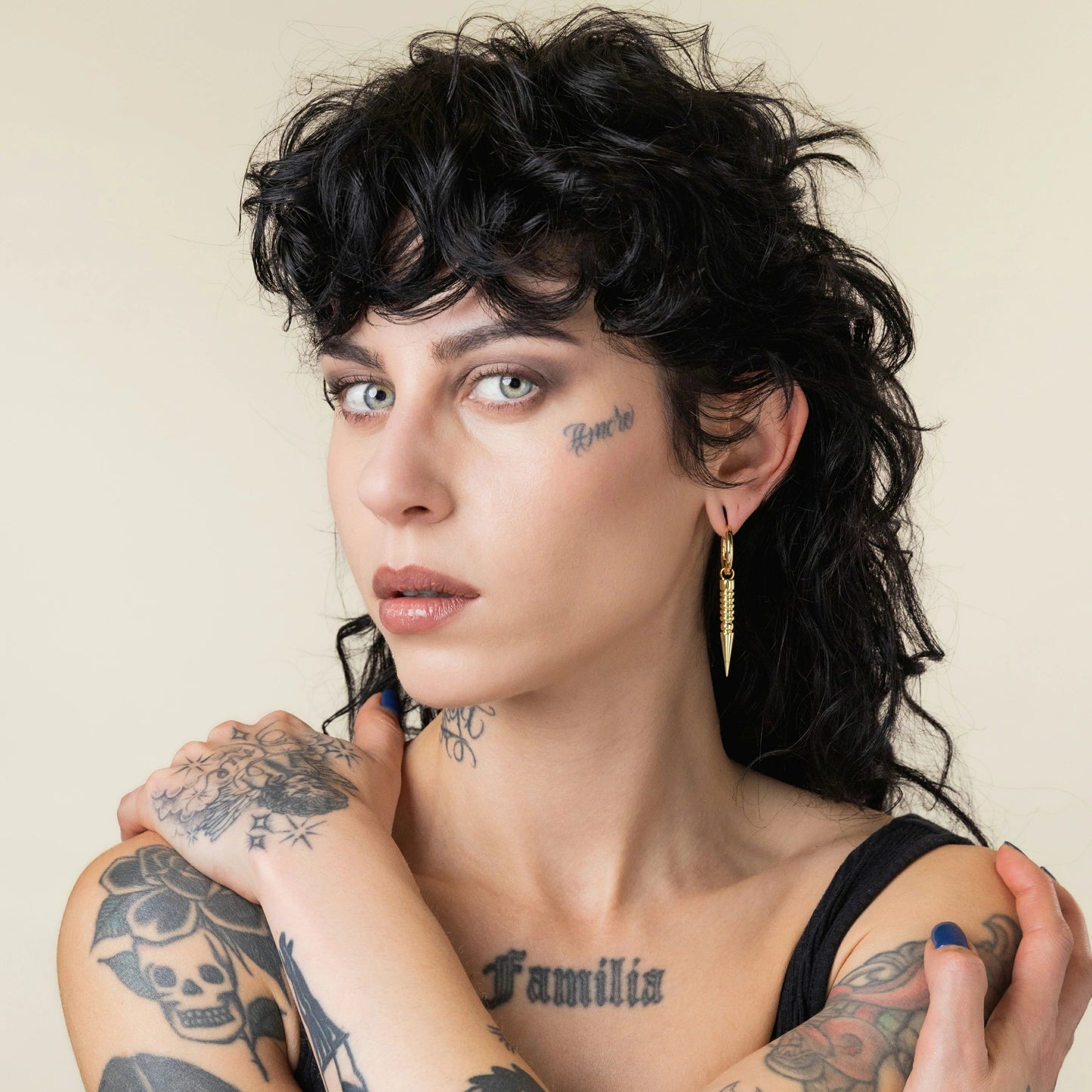 THORN DROP HOOPS EARRINGS