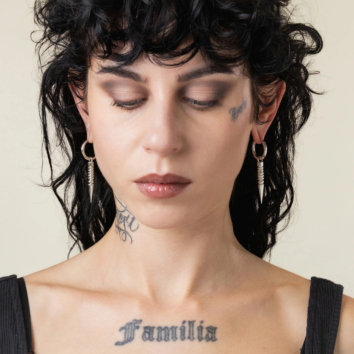 THORN DROP HOOPS EARRINGS