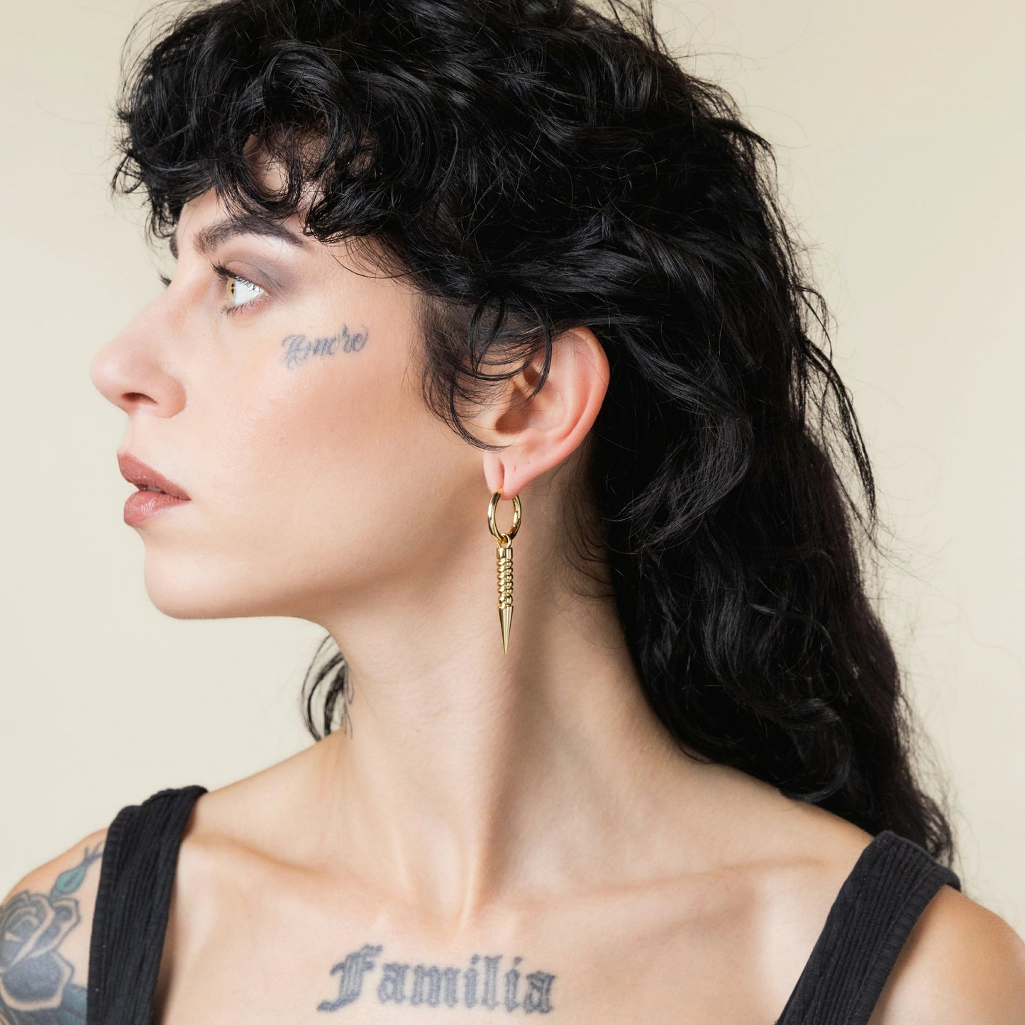 THORN DROP HOOPS EARRINGS