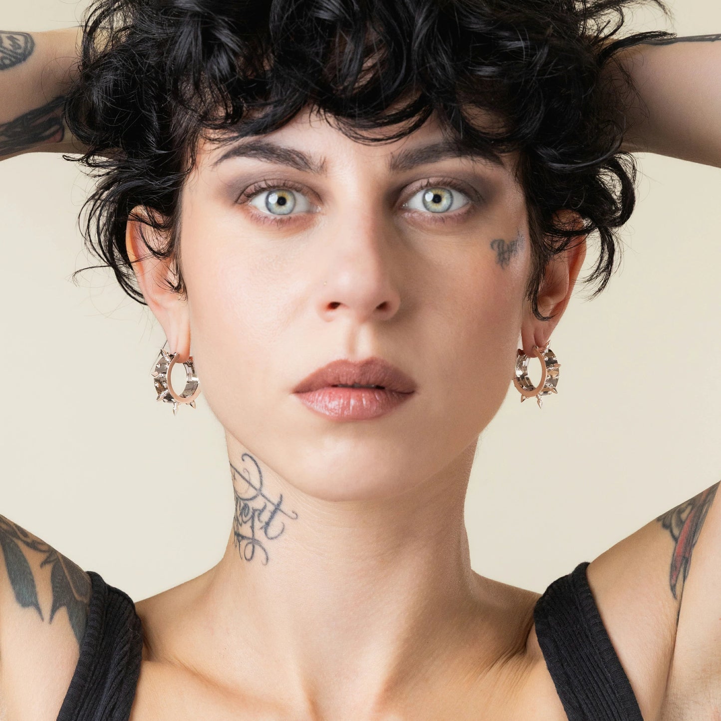 CROWN SPIRE HOOPS EARRINGS