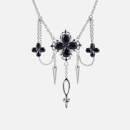 MIDNIGHT CLOVER NECKLACE