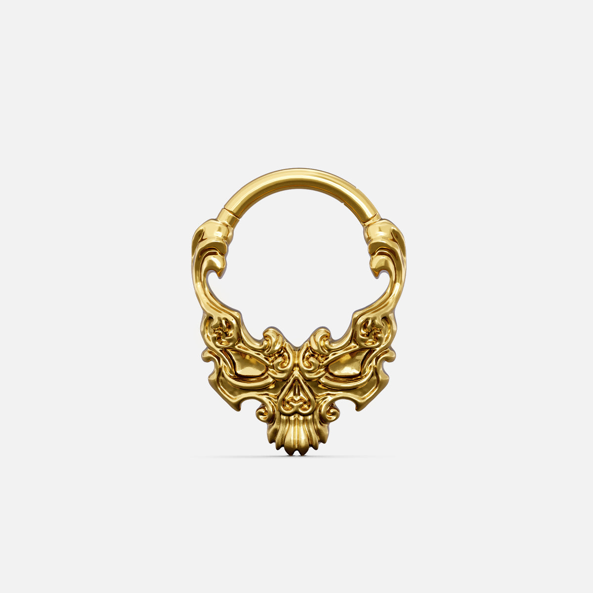 Gold-tone Baroque Skull Clicker with a sculpted skull centerpiece and ornate baroque detailing.