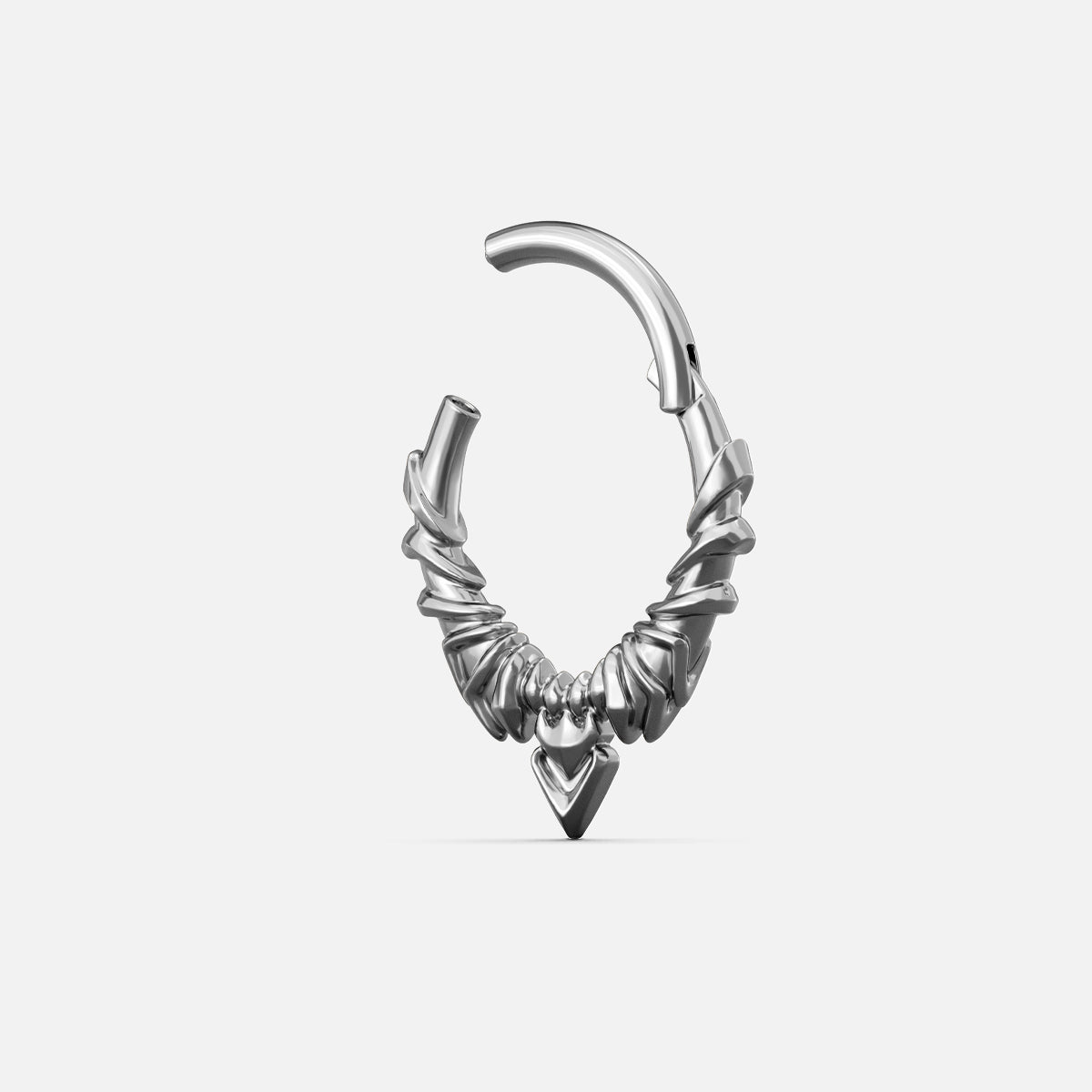 Silver-tone Bat Wing Clicker shown open to display the hinged closure and raised wing details.