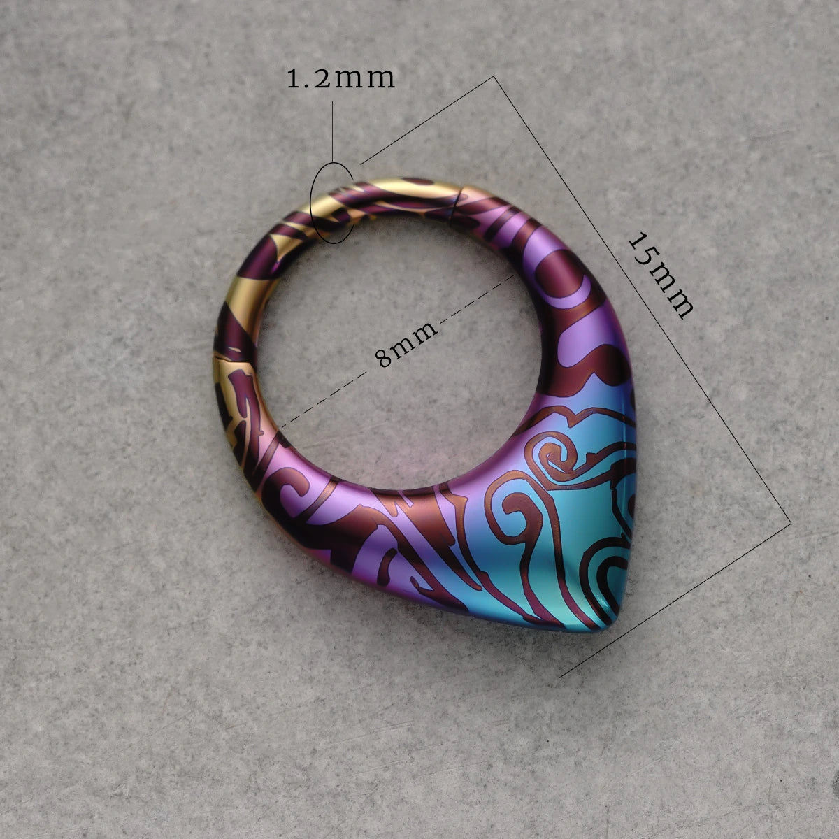 Chroma Wave titanium clicker with gauge and diameter measurements