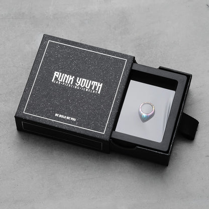 Chroma Wave titanium clicker presented in a black PUNKYOUTH jewelry box