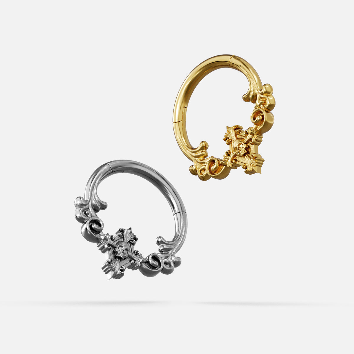 Silver and gold Classical Phantasm clickers shown from side angles