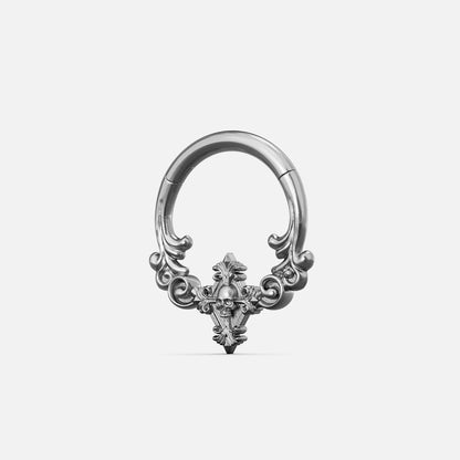 Silver Classical Phantasm clicker with scrollwork and pointed center