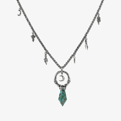 CRESCENT WARD NECKLACE (SILVER-TURQUOISE)