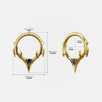 Gold Crest Point clicker shown in two diameters with measurements