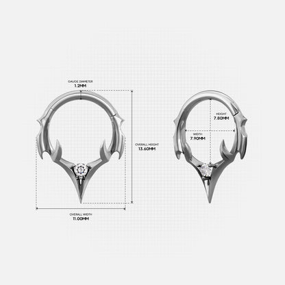 Silver Crest Point clicker shown in two diameters with measurements