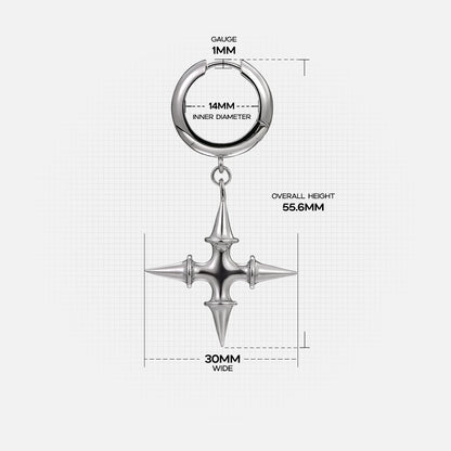 SPIKE CROSS EARRINGS