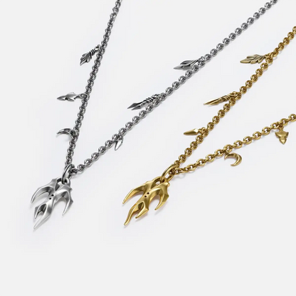 Feral Husk Necklace available in silver and 18K gold plating with antiqued finish