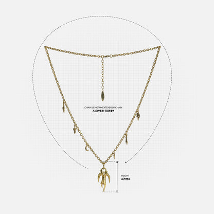 Feral Husk Necklace size reference showing pendant length and chain proportions