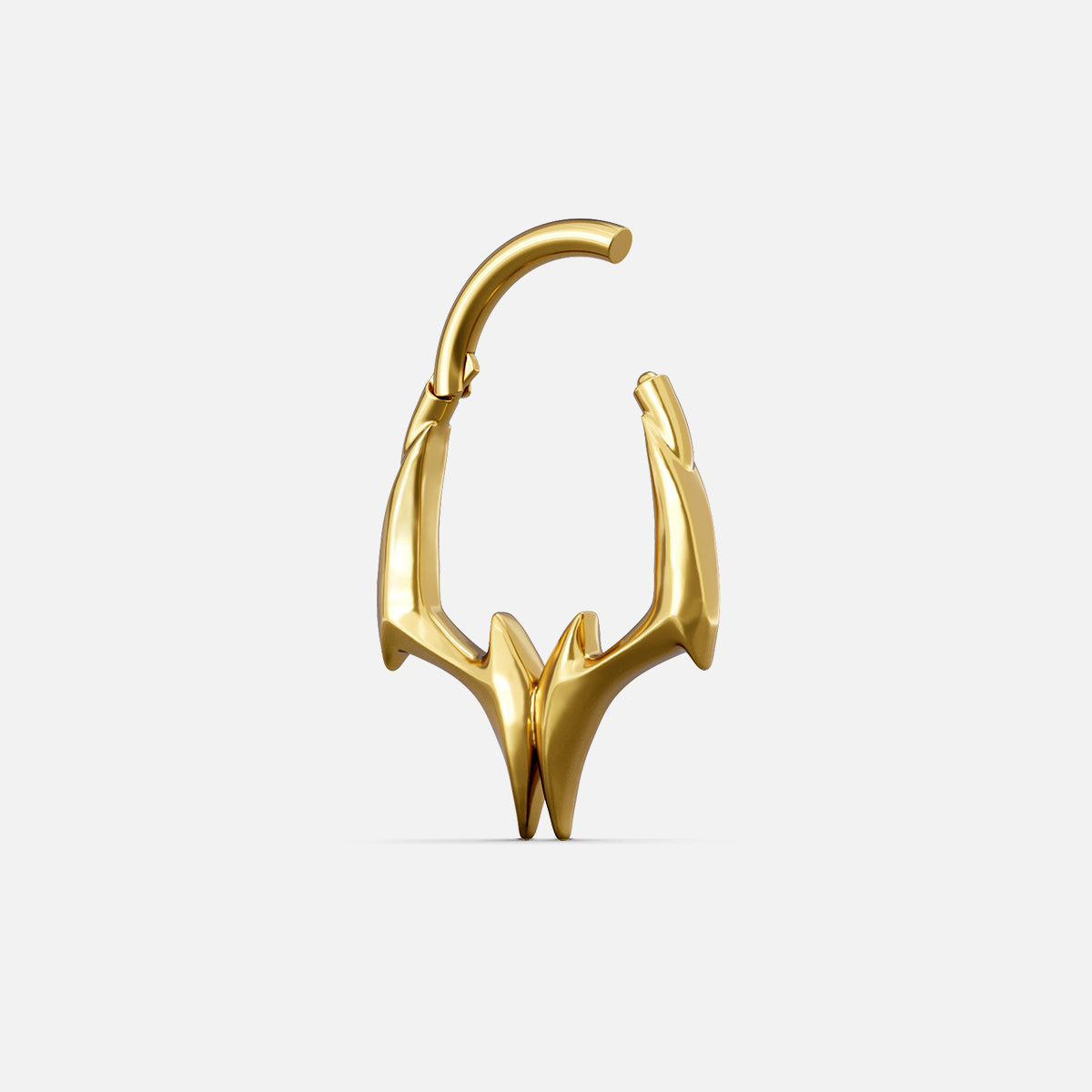 Gold-tone Gothic Talon Clicker shown open with a hinged closure and sharp talon-inspired accents.