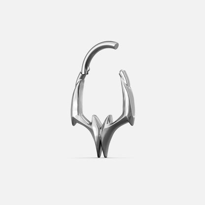 Silver-tone Gothic Talon Clicker shown open to display the hinged closure and pointed claw details.