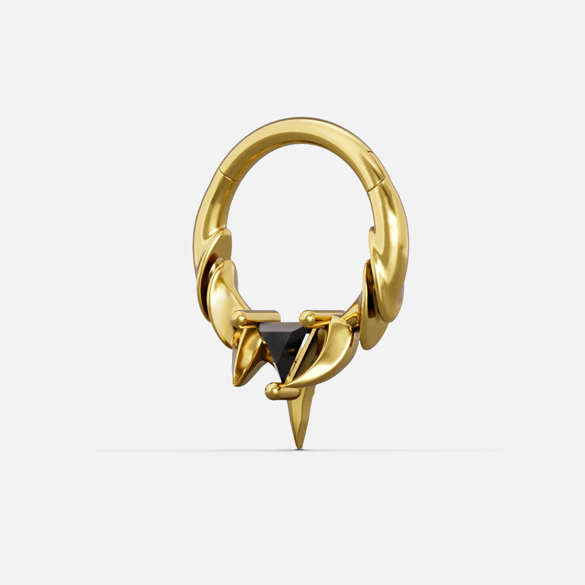 Gold Keystone Ridge clicker with black center and pointed crest