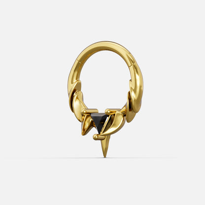 Gold Keystone Ridge clicker with black center and pointed crest