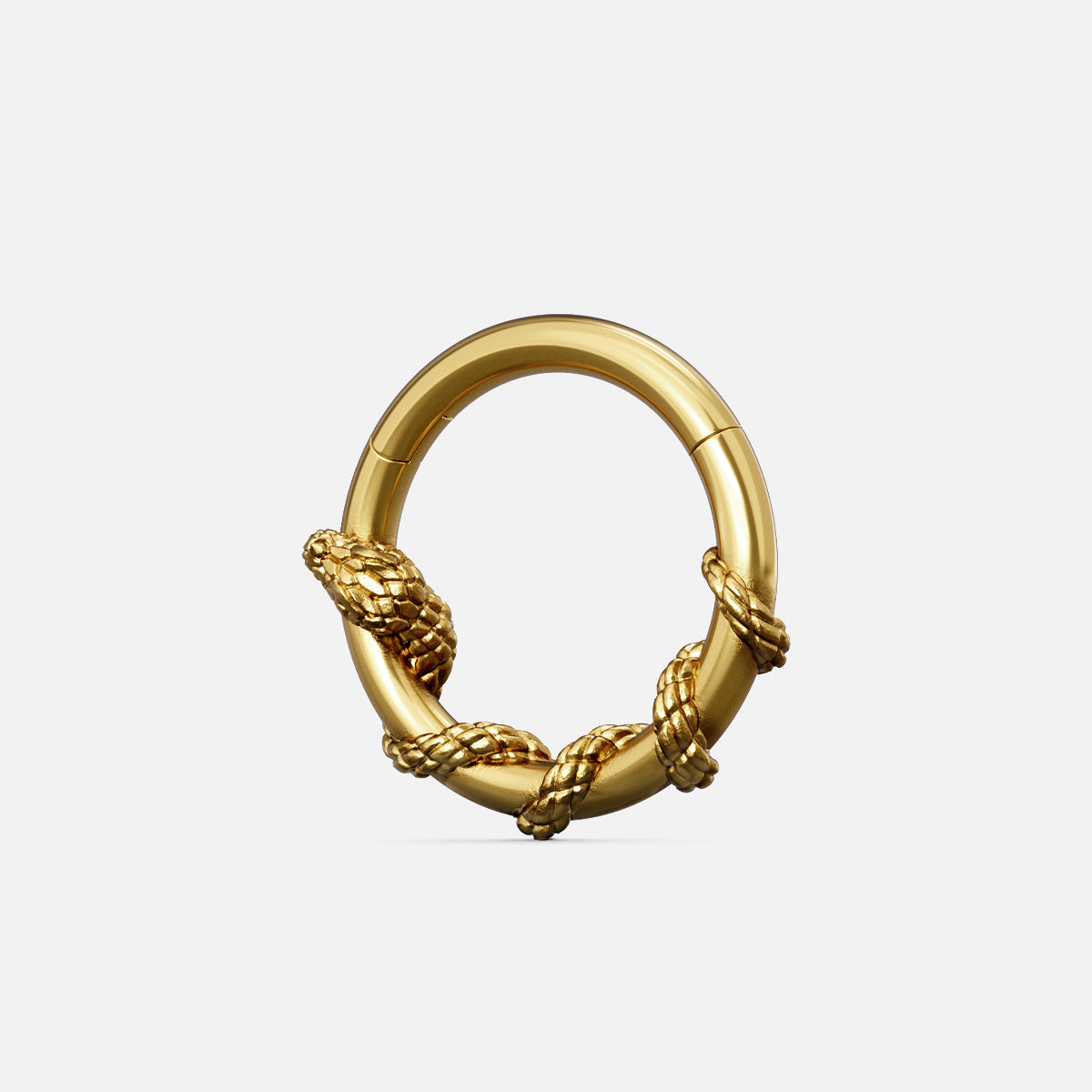 Gold Ouroboros Serpent clicker with textured snake biting its tail