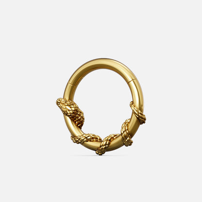 Gold Ouroboros Serpent clicker with textured snake biting its tail