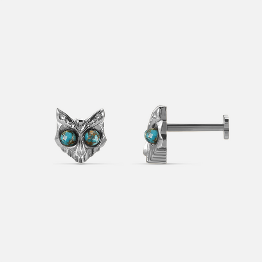 OWL SKULL EAR STUDS