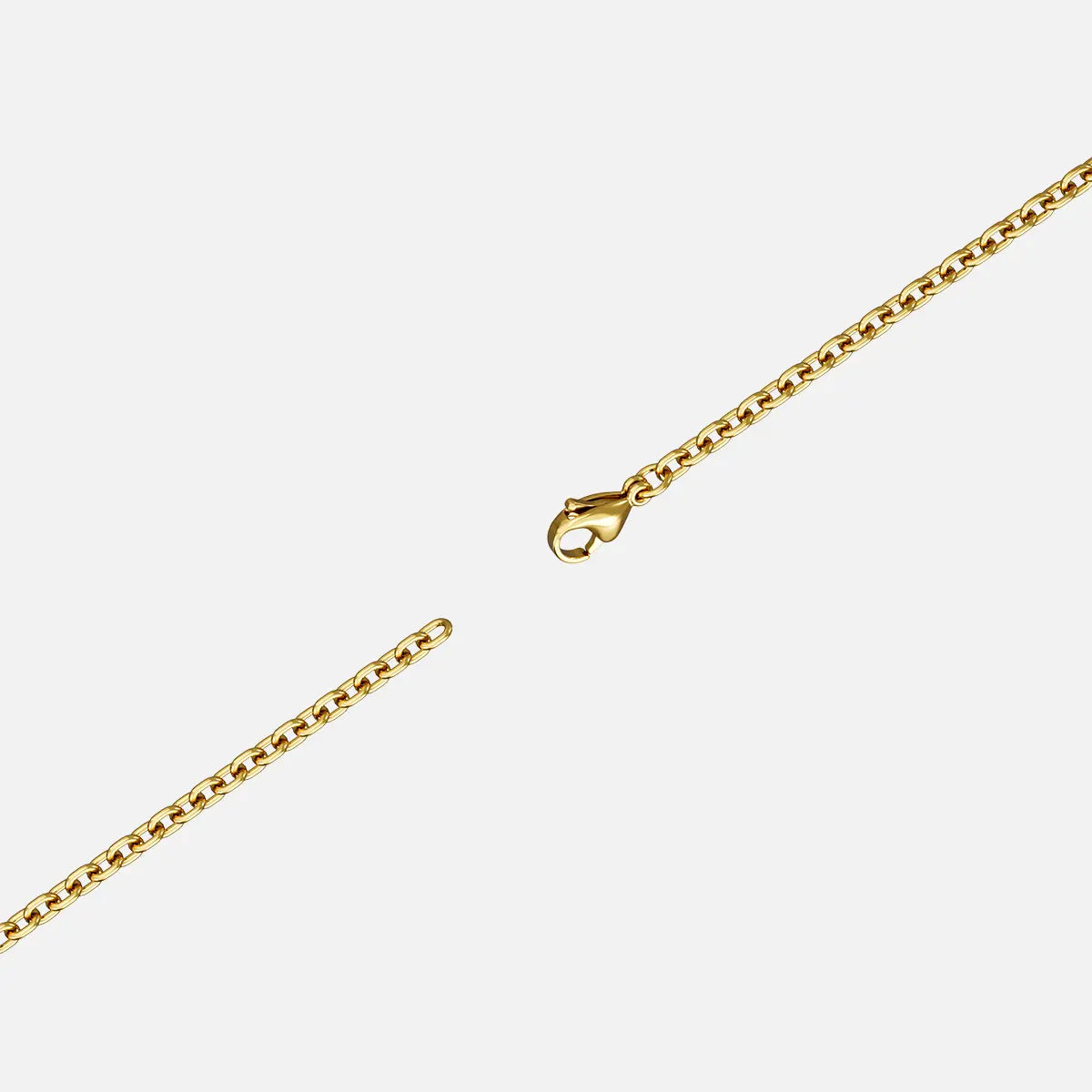 Clasp detail of the gold-tone Prism Apex Necklace chain.