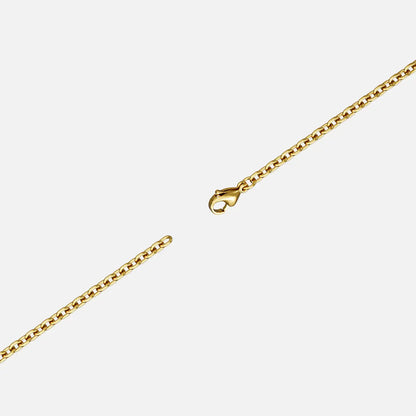 Clasp detail of the gold-tone Prism Apex Necklace chain.