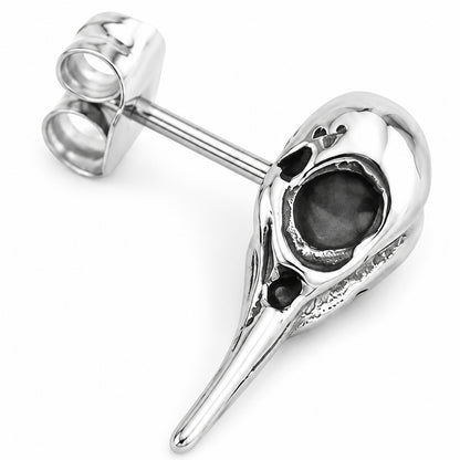 Carrion Bird Skull Ear Stud close detail of the original design.