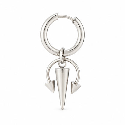 Trident Spike Hoop Earring complete design on a white background.