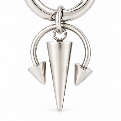 Trident Spike Hoop Earring close detail of the original design.