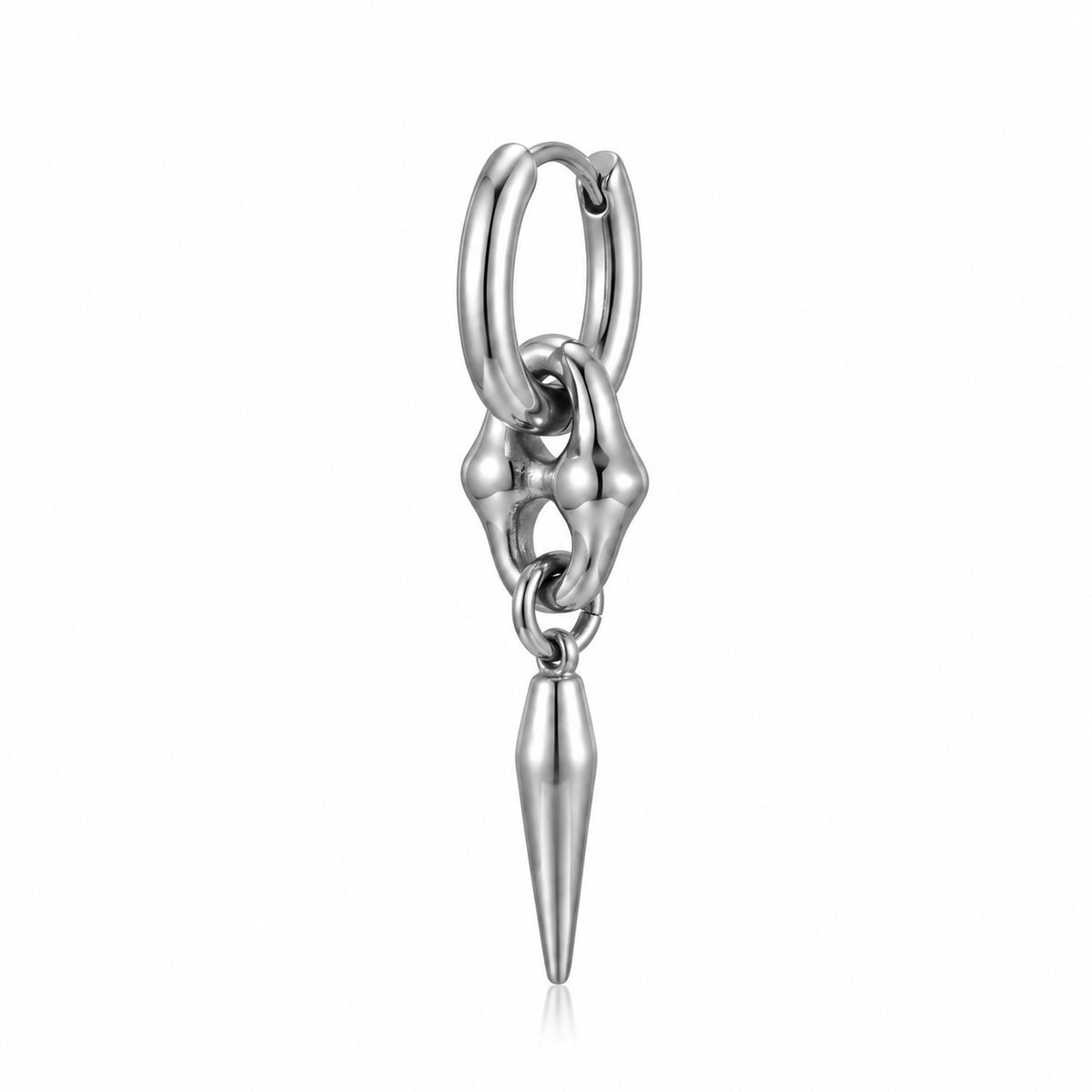 Ossuary Spike Hoop Earring complete design on a white background.