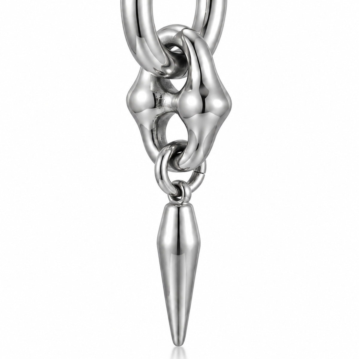 Ossuary Spike Hoop Earring close detail of the original design.