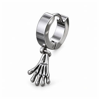 Skeletal Hand Hoop Earring