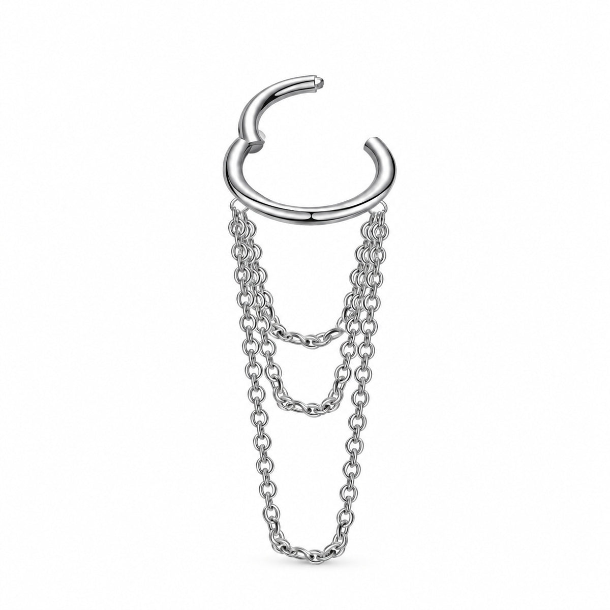 Triple Chain Hoop Earring complete design on a white background.