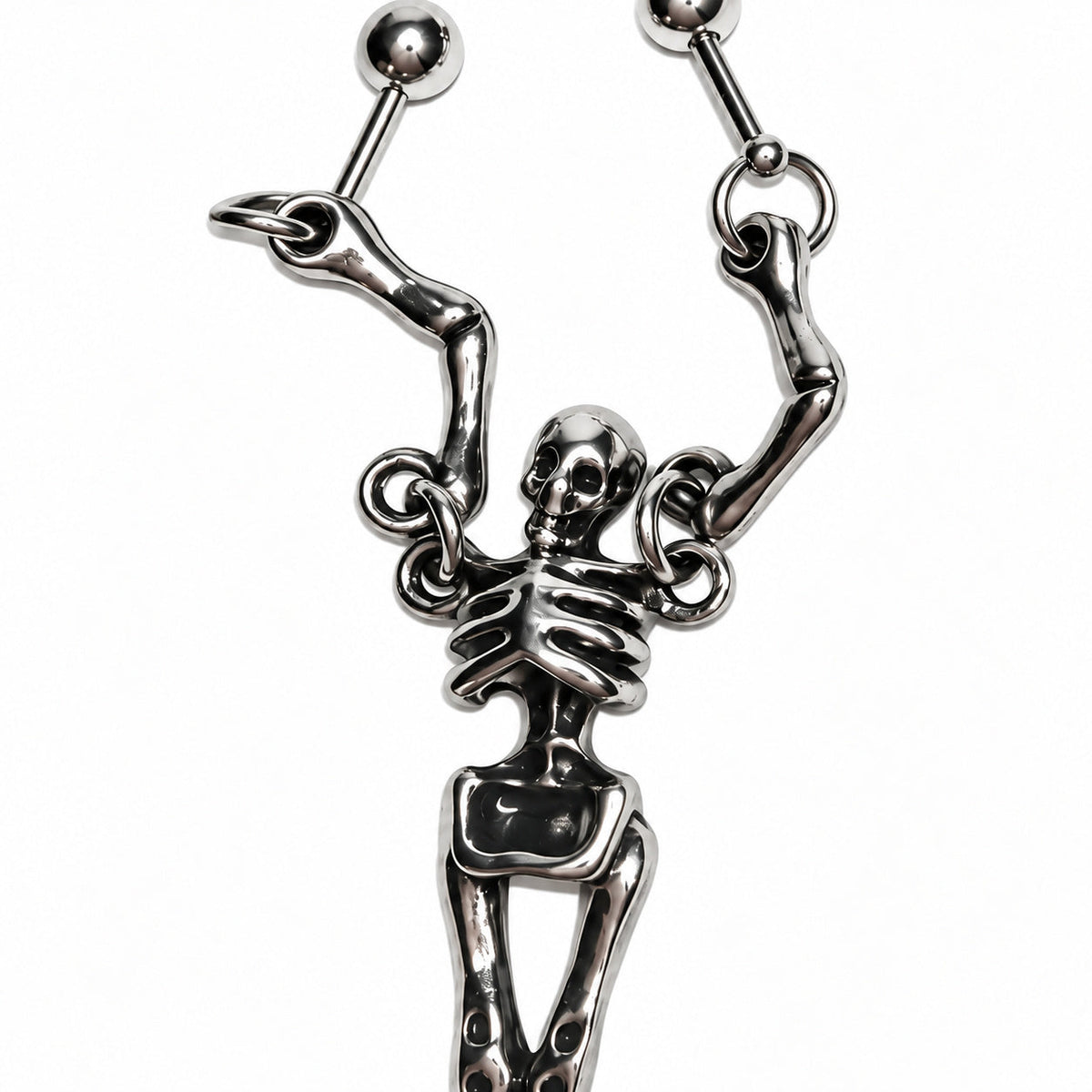 Bound Skeleton Dual-Point Ear Ornament close detail of the original design.